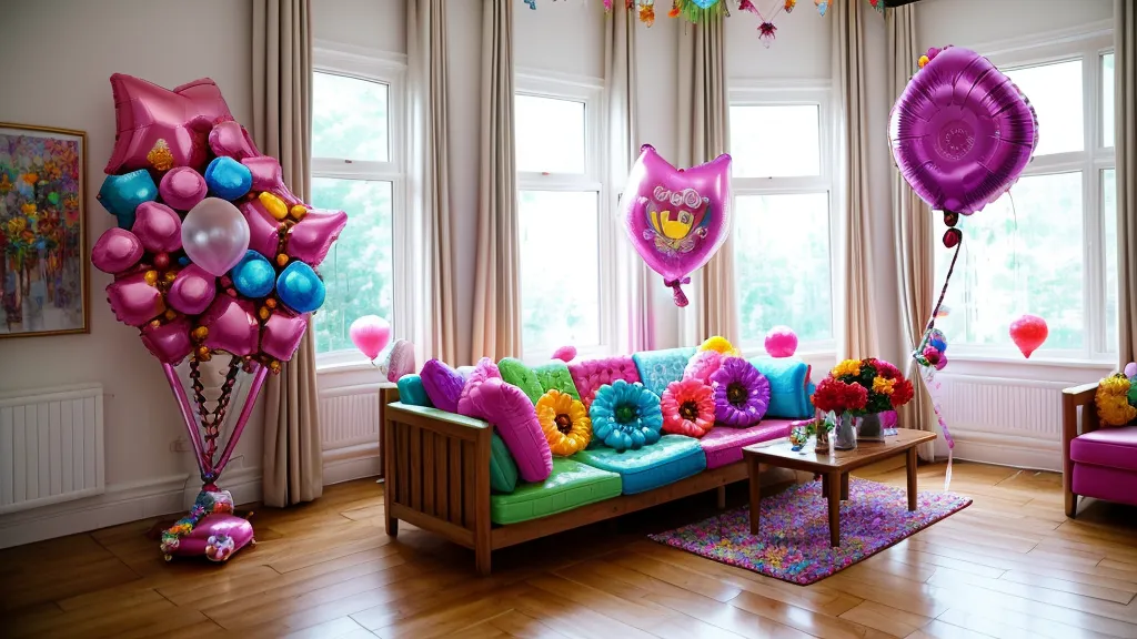 Calibrador de globos casero hecho de cartón midiendo un globo azul