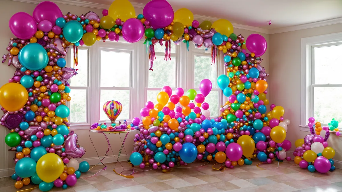 Mejores accesorios de montaje para globos en techos y paredes altas, arco de decoración con globos