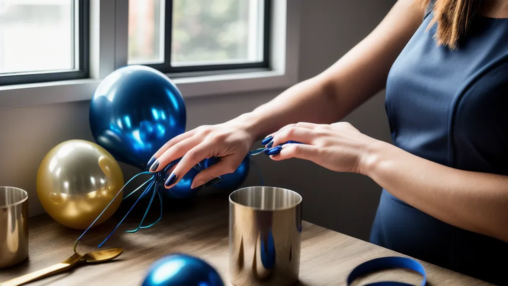 Mamá decoradora armando un ramo con globos R-12