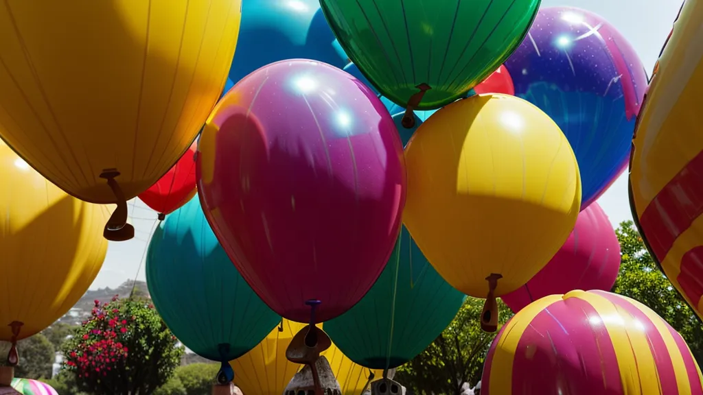 Detalle de globos de látex mostrando los efectos del sol y la oxidación