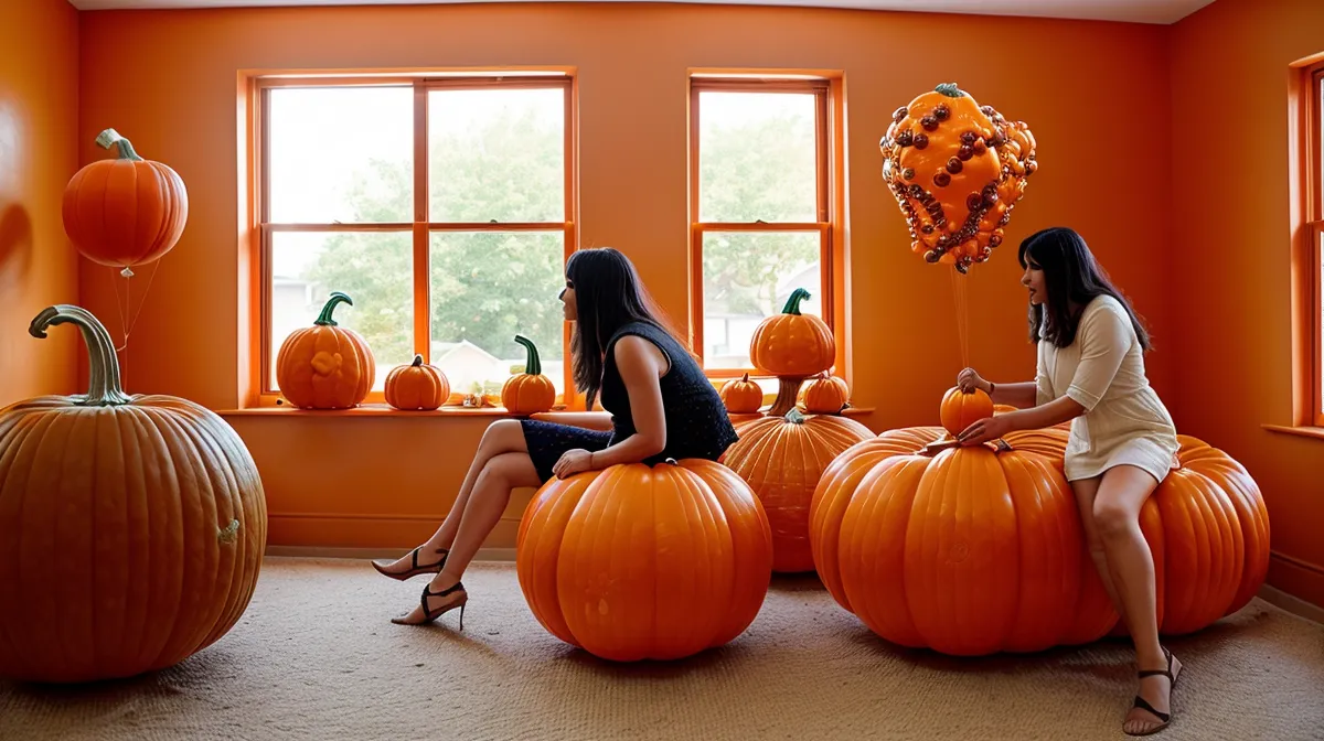 Figuras de globos de Halloween para niños: fantasma y calabaza gigante decorando una entrada en Guadalajara