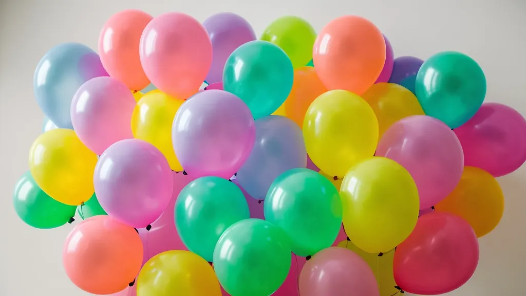 Bolsa de 100 globos de modelado 260Q de colores brillantes sobre una mesa