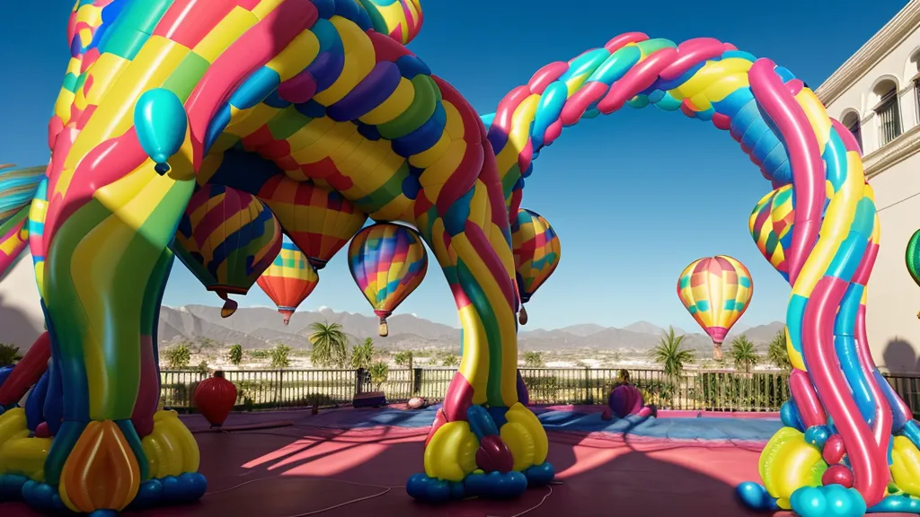 Arco de globos terminado en una terraza bajo el sol de Guadalajara