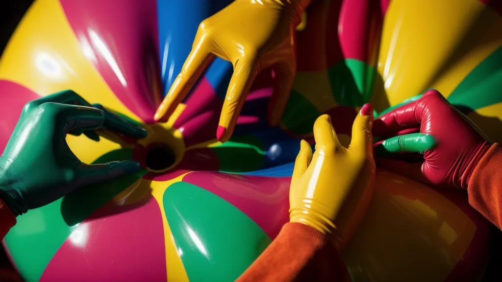 Manos haciendo globoflexia avanzada con marcas de globos resistentes para pétalos de flores