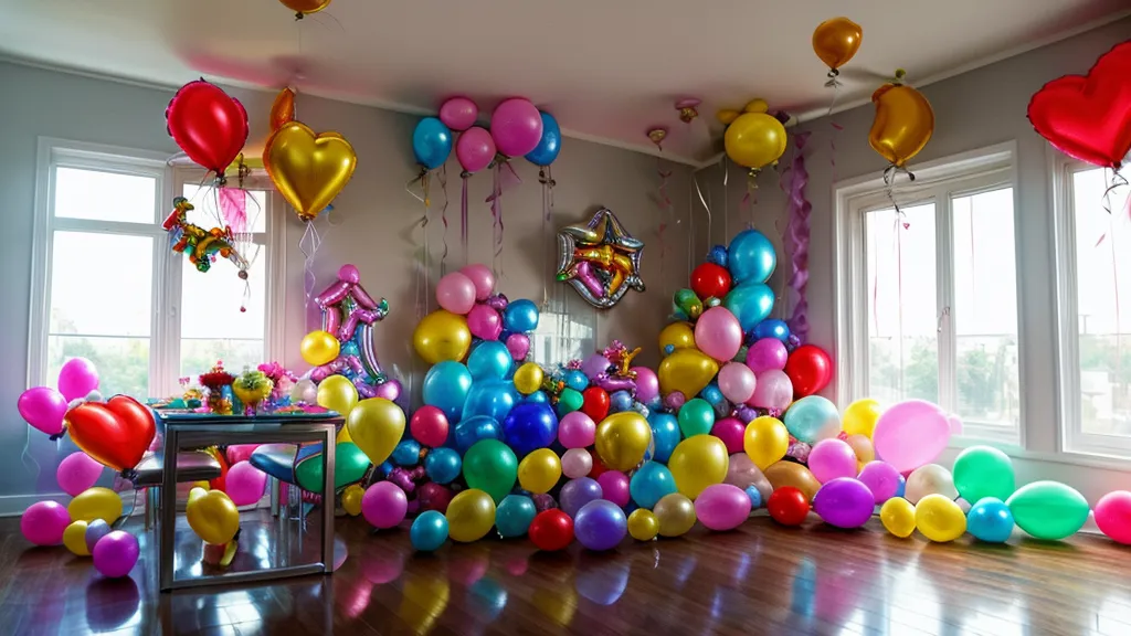 Globos con acabado reflex y cromado brillando bajo la luz de la tarde