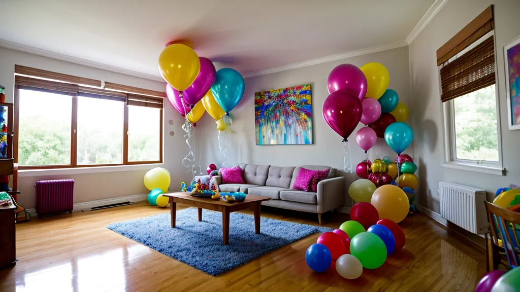 Globo de helio flotando a media altura por exceso de sellador